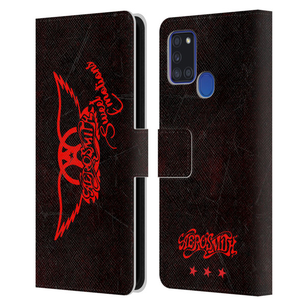 Aerosmith Classics Red Winged Sweet Emotions Leather Book Wallet Case Cover For Samsung Galaxy A21s (2020)