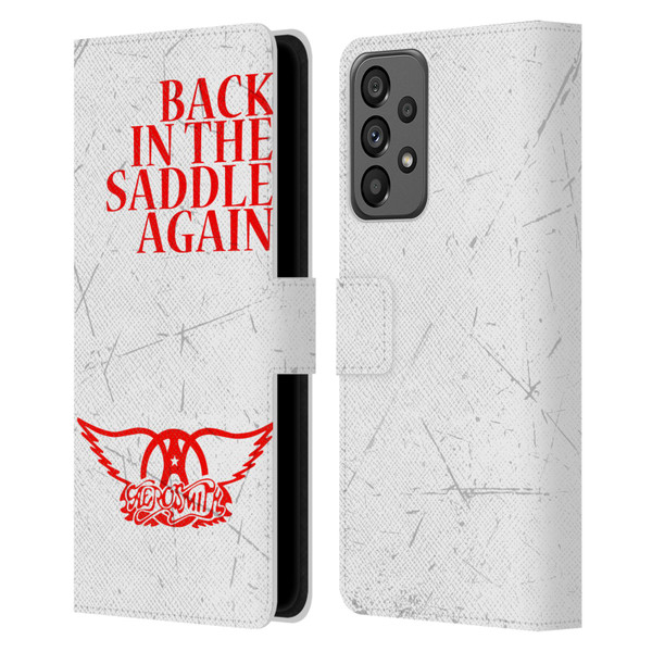 Aerosmith Classics Back In The Saddle Again Leather Book Wallet Case Cover For Samsung Galaxy A73 5G (2022)