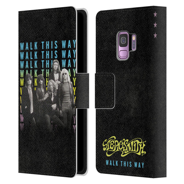 Aerosmith Classics Walk This Way Leather Book Wallet Case Cover For Samsung Galaxy S9