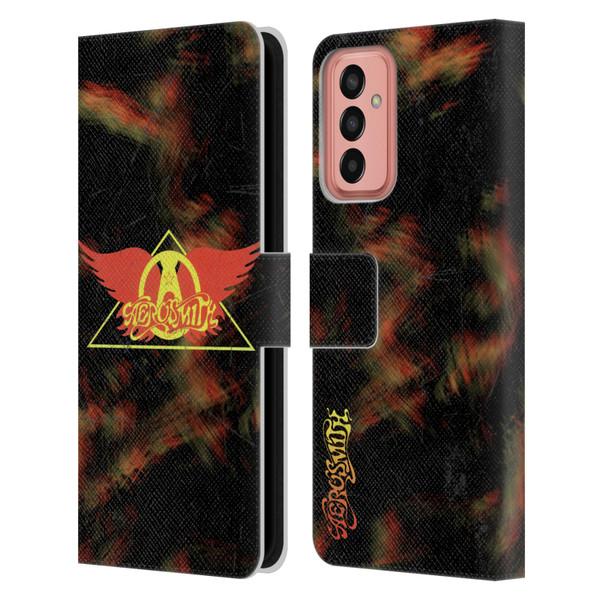 Aerosmith Classics Triangle Winged Leather Book Wallet Case Cover For Samsung Galaxy M13 (2022)