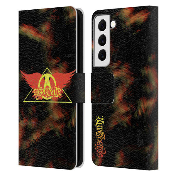 Aerosmith Classics Triangle Winged Leather Book Wallet Case Cover For Samsung Galaxy S22 5G
