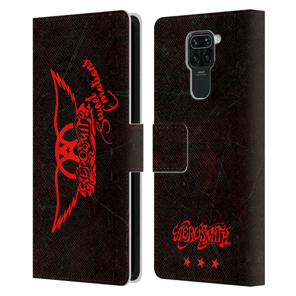 Aerosmith Classics Red Winged Sweet Emotions Leather Book Wallet Case Cover For Xiaomi Redmi Note 9 / Redmi 10X 4G