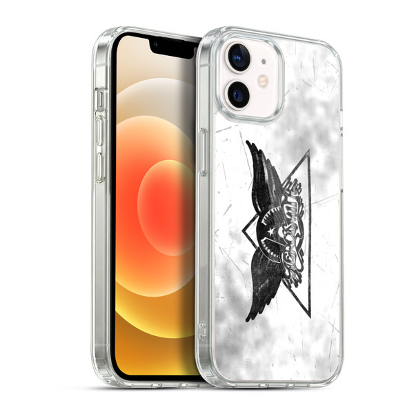 Aerosmith Black And White Triangle Winged Logo Soft Gel Case for Apple iPhone 12 / iPhone 12 Pro & MagSafe