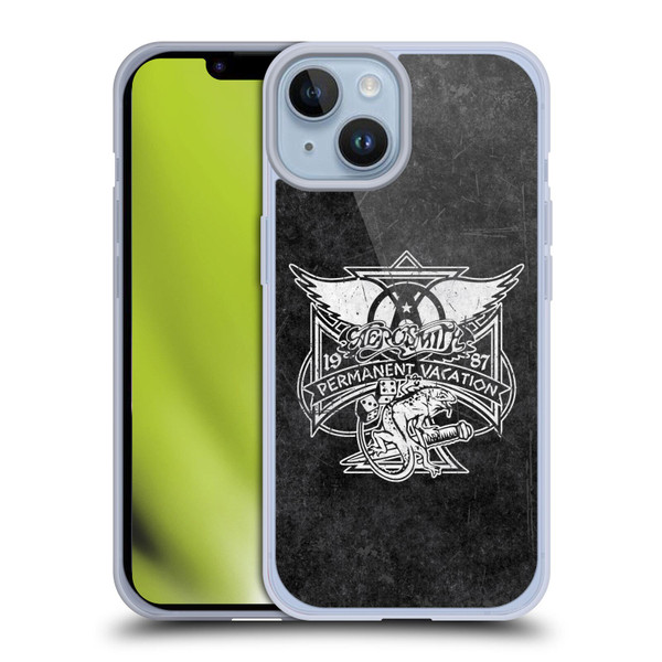 Aerosmith Black And White 1987 Permanent Vacation Soft Gel Case for Apple iPhone 14