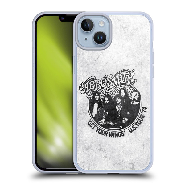 Aerosmith Black And White Get Your Wings US Tour Soft Gel Case for Apple iPhone 14 Plus