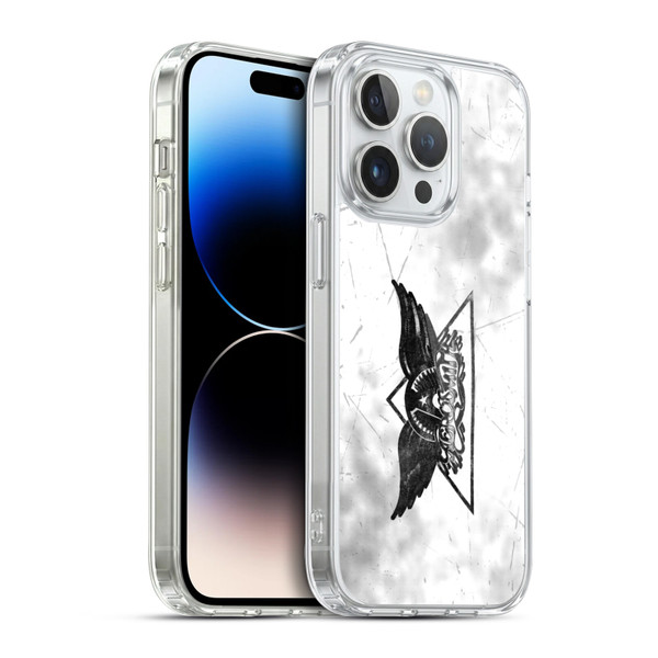 Aerosmith Black And White Triangle Winged Logo Soft Gel Case for Apple iPhone 14 Pro & MagSafe