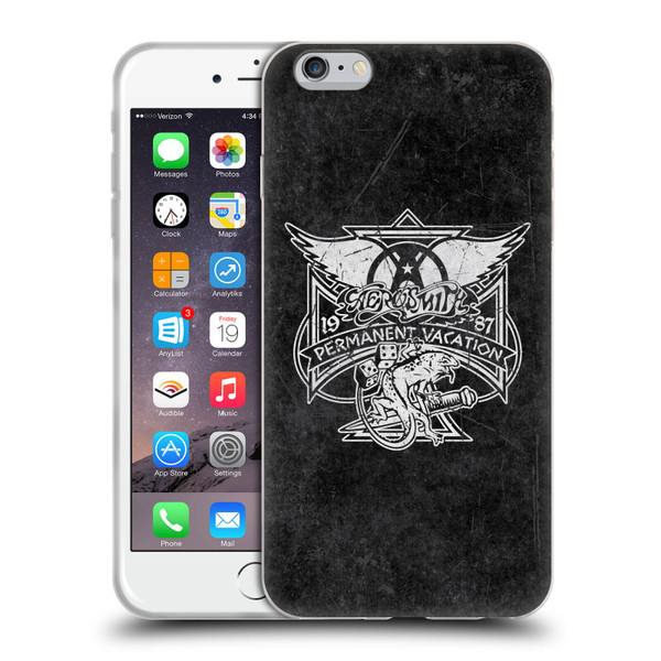 Aerosmith Black And White 1987 Permanent Vacation Soft Gel Case for Apple iPhone 6 Plus / iPhone 6s Plus