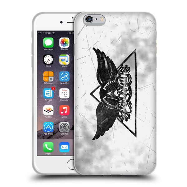 Aerosmith Black And White Triangle Winged Logo Soft Gel Case for Apple iPhone 6 Plus / iPhone 6s Plus