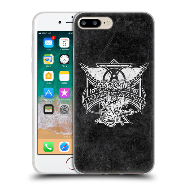 Aerosmith Black And White 1987 Permanent Vacation Soft Gel Case for Apple iPhone 7 Plus / iPhone 8 Plus