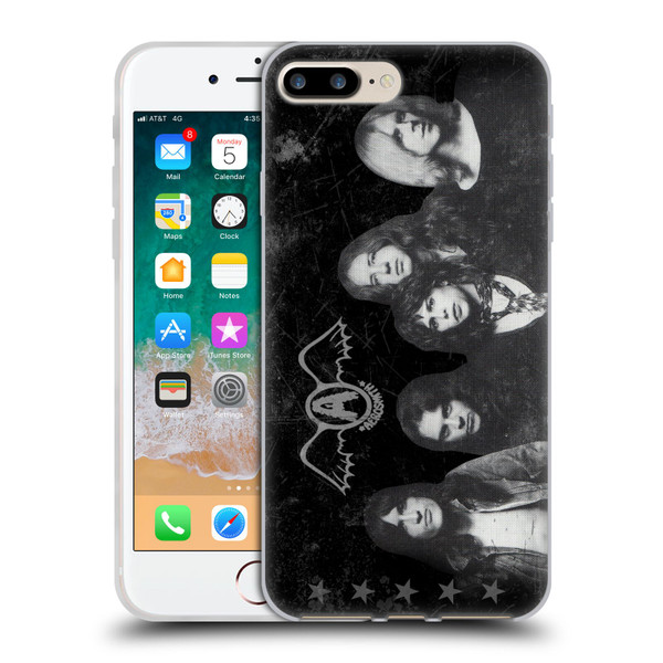 Aerosmith Black And White Vintage Photo Soft Gel Case for Apple iPhone 7 Plus / iPhone 8 Plus