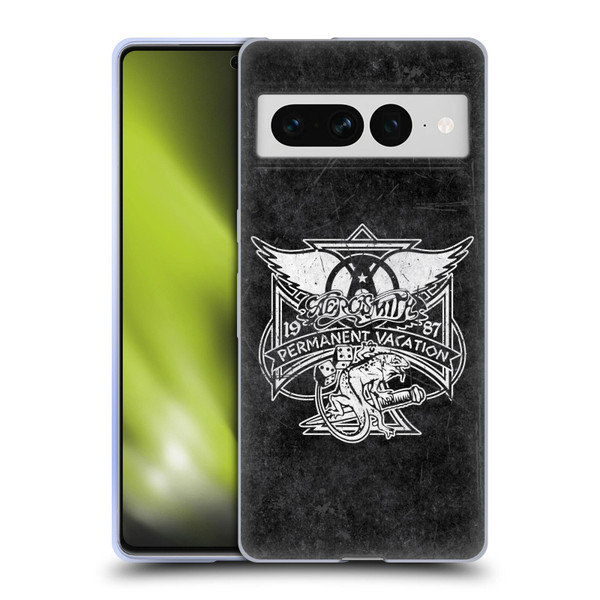 Aerosmith Black And White 1987 Permanent Vacation Soft Gel Case for Google Pixel 7 Pro