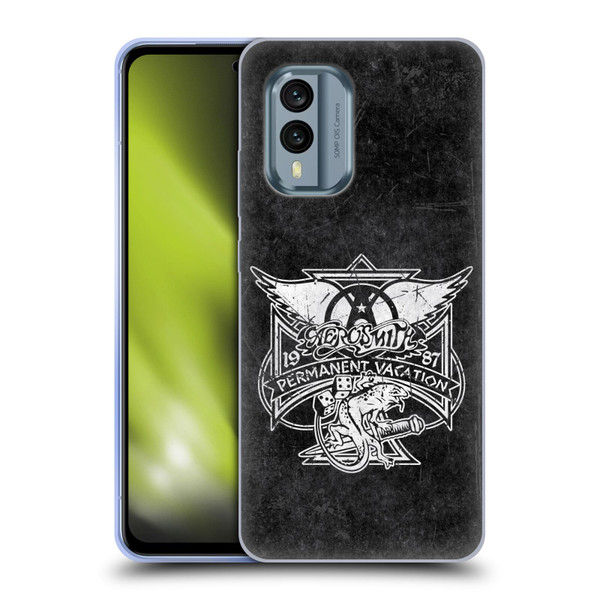 Aerosmith Black And White 1987 Permanent Vacation Soft Gel Case for Nokia X30