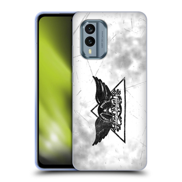 Aerosmith Black And White Triangle Winged Logo Soft Gel Case for Nokia X30