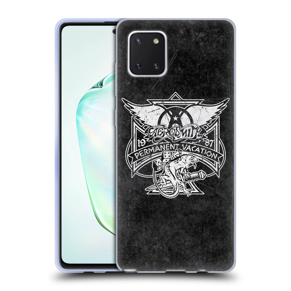 Aerosmith Black And White 1987 Permanent Vacation Soft Gel Case for Samsung Galaxy Note10 Lite