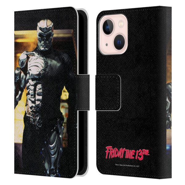 Friday the 13th: Jason X Comic Art And Logos Jason Cyborg Leather Book Wallet Case Cover For Apple iPhone 13 Mini