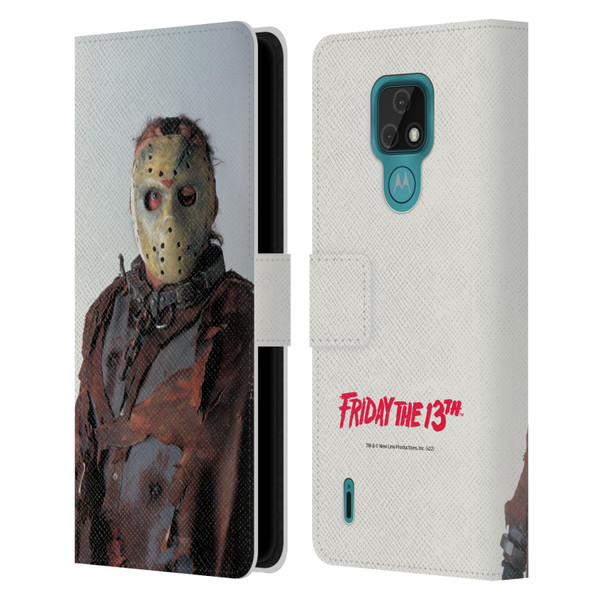 Friday the 13th: Jason X Comic Art And Logos Jason Leather Book Wallet Case Cover For Motorola Moto E7