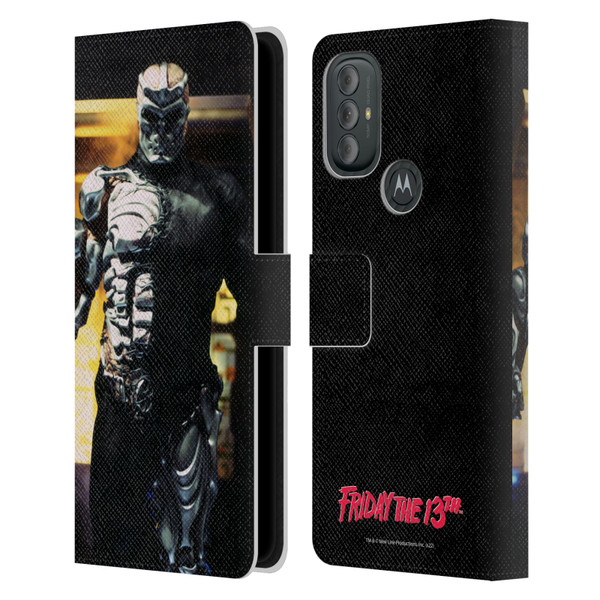 Friday the 13th: Jason X Comic Art And Logos Jason Cyborg Leather Book Wallet Case Cover For Motorola Moto G10 / Moto G20 / Moto G30