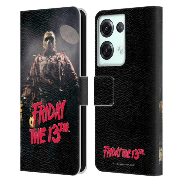 Friday the 13th: Jason X Comic Art And Logos Jason Voorhees Leather Book Wallet Case Cover For OPPO Reno8 Pro