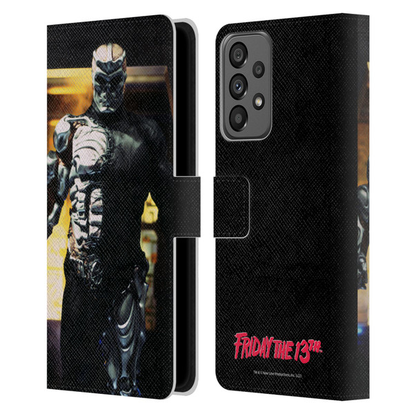 Friday the 13th: Jason X Comic Art And Logos Jason Cyborg Leather Book Wallet Case Cover For Samsung Galaxy A73 5G (2022)