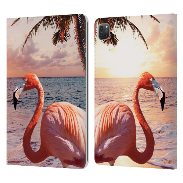 Random Galaxy Mixed Designs Flamingos & Palm Trees Leather Book Wallet Case Cover For Apple iPad Pro 11 2020 / 2021 / 2022