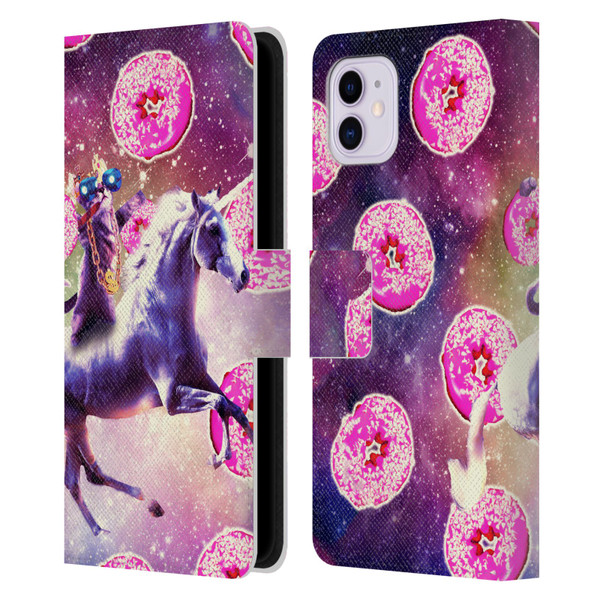 Random Galaxy Mixed Designs Thug Cat Riding Unicorn Leather Book Wallet Case Cover For Apple iPhone 11