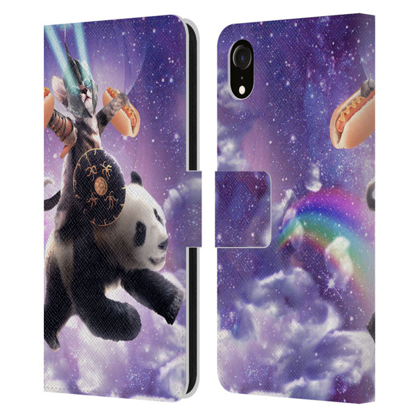 Random Galaxy Mixed Designs Warrior Cat Riding Panda Leather Book Wallet Case Cover For Apple iPhone XR