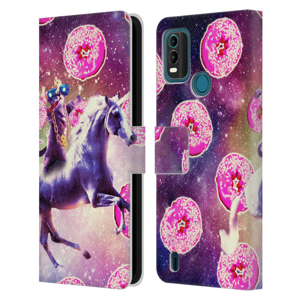 Random Galaxy Mixed Designs Thug Cat Riding Unicorn Leather Book Wallet Case Cover For Nokia G11 Plus