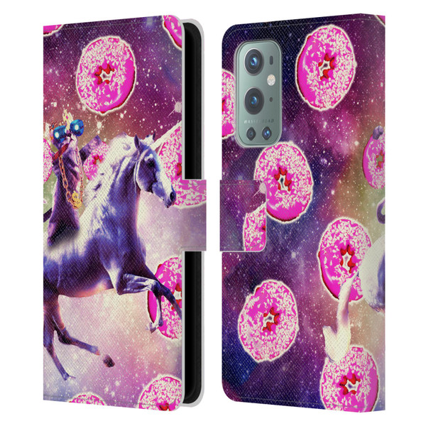Random Galaxy Mixed Designs Thug Cat Riding Unicorn Leather Book Wallet Case Cover For OnePlus 9