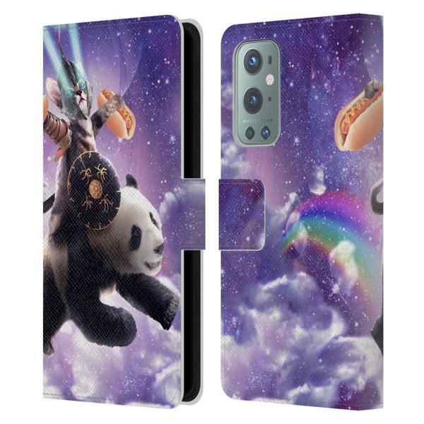 Random Galaxy Mixed Designs Warrior Cat Riding Panda Leather Book Wallet Case Cover For OnePlus 9
