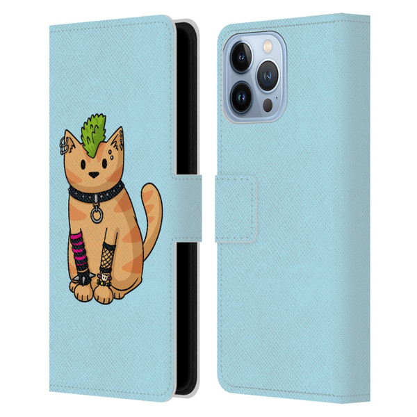 Beth Wilson Doodlecats Punk 2 Leather Book Wallet Case Cover For Apple iPhone 13 Pro Max