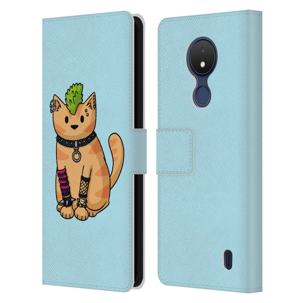Beth Wilson Doodlecats Punk 2 Leather Book Wallet Case Cover For Nokia C21