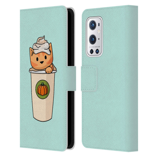 Beth Wilson Doodlecats Pumpkin Spice Latte Leather Book Wallet Case Cover For OnePlus 9 Pro