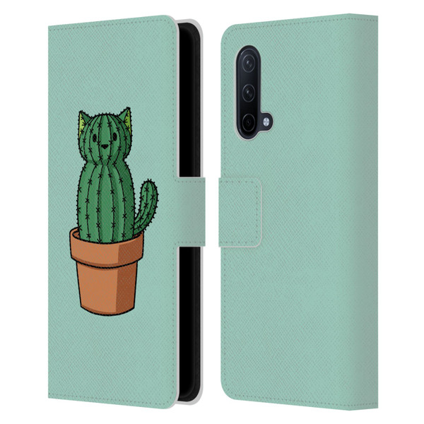 Beth Wilson Doodlecats Cactus Leather Book Wallet Case Cover For OnePlus Nord CE 5G