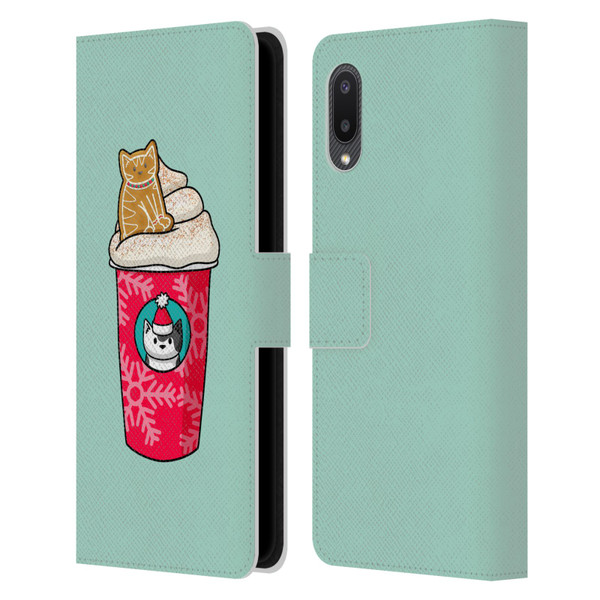 Beth Wilson Doodlecats Gingerbread Latte Leather Book Wallet Case Cover For Samsung Galaxy A02/M02 (2021)