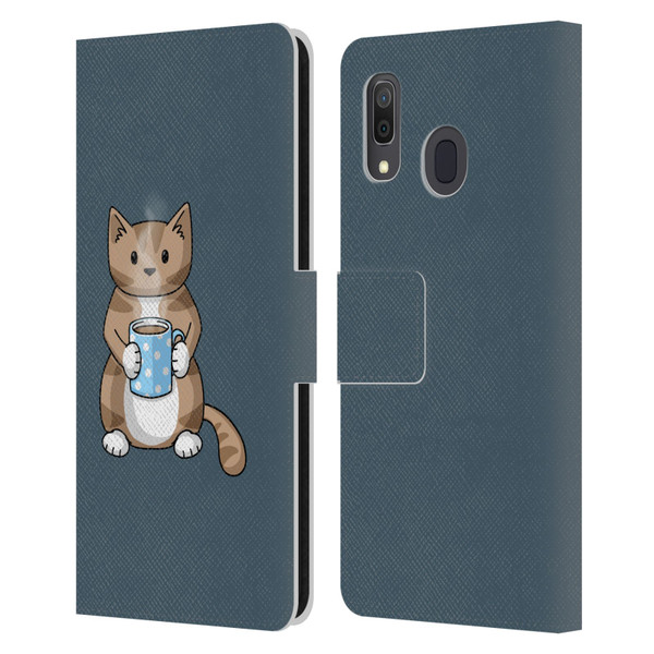 Beth Wilson Doodlecats Coffee Drinking Leather Book Wallet Case Cover For Samsung Galaxy A33 5G (2022)