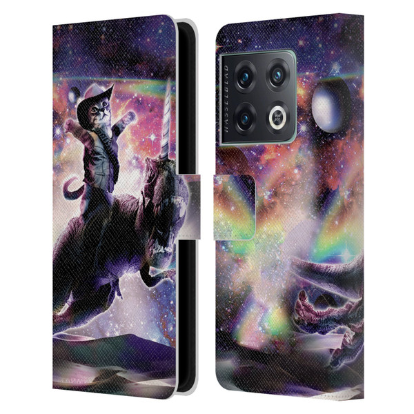 Random Galaxy Space Cat Dinosaur Unicorn Leather Book Wallet Case Cover For OnePlus 10 Pro