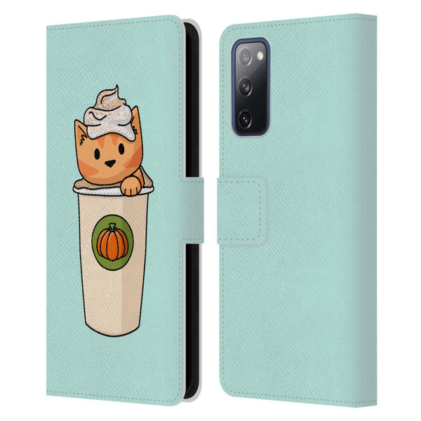 Beth Wilson Doodlecats Pumpkin Spice Latte Leather Book Wallet Case Cover For Samsung Galaxy S20 FE / 5G