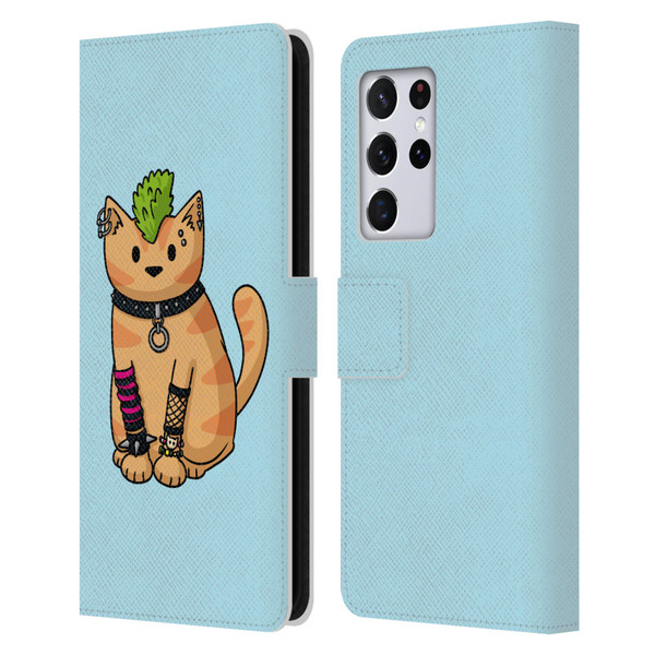 Beth Wilson Doodlecats Punk 2 Leather Book Wallet Case Cover For Samsung Galaxy S21 Ultra 5G
