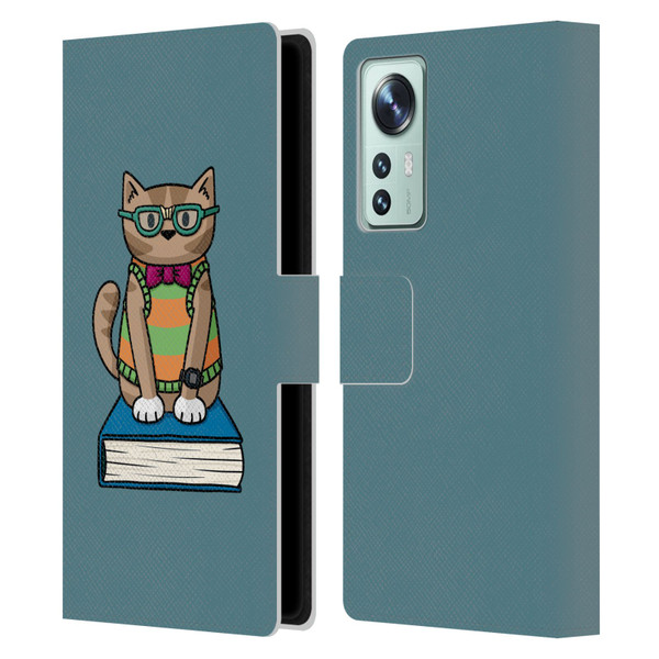Beth Wilson Doodlecats Nerd Leather Book Wallet Case Cover For Xiaomi 12