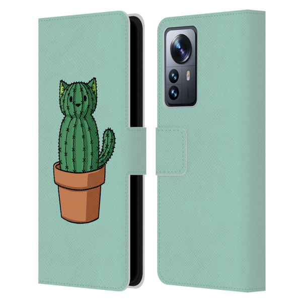 Beth Wilson Doodlecats Cactus Leather Book Wallet Case Cover For Xiaomi 12 Pro