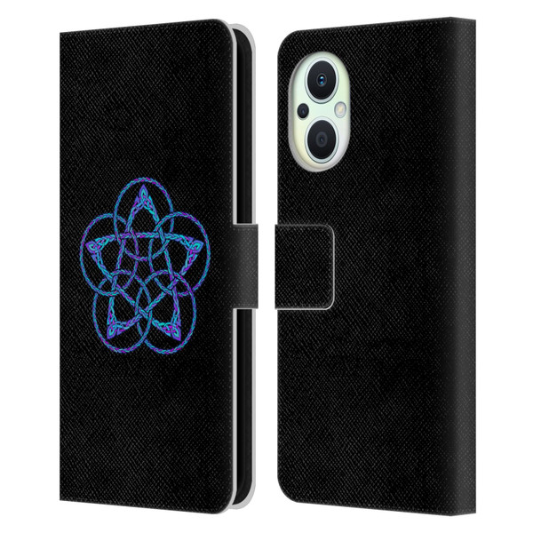 Beth Wilson Celtic Knot Stars Blue & Purple Circles Leather Book Wallet Case Cover For OPPO Reno8 Lite