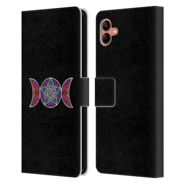 Beth Wilson Celtic Knot Stars Pagan Triple Moon Leather Book Wallet Case Cover For Samsung Galaxy A04 (2022)
