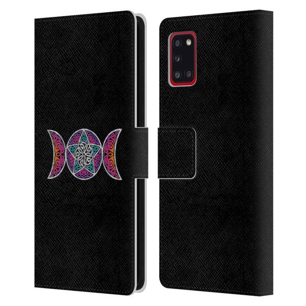 Beth Wilson Celtic Knot Stars Pagan Triple Moon Leather Book Wallet Case Cover For Samsung Galaxy A31 (2020)
