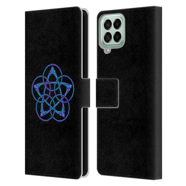 Beth Wilson Celtic Knot Stars Blue & Purple Circles Leather Book Wallet Case Cover For Samsung Galaxy M33 (2022)