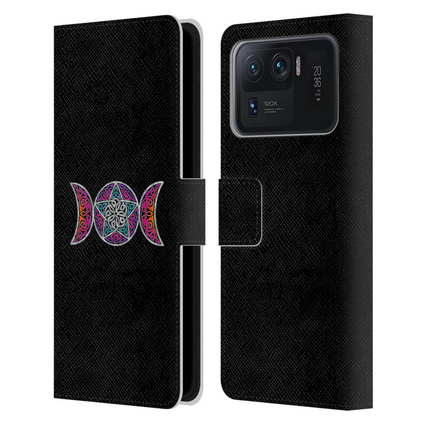Beth Wilson Celtic Knot Stars Pagan Triple Moon Leather Book Wallet Case Cover For Xiaomi Mi 11 Ultra