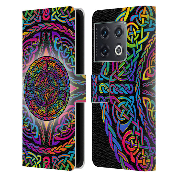 Beth Wilson Rainbow Celtic Knots Shield Leather Book Wallet Case Cover For OnePlus 10 Pro