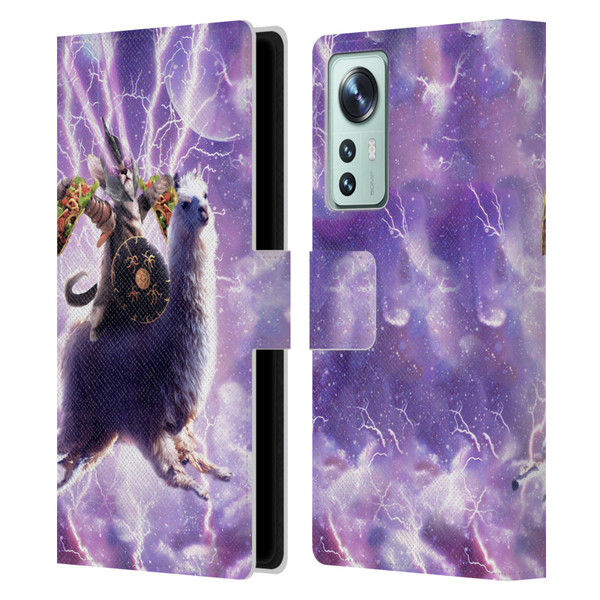 Random Galaxy Space Llama Lazer Cat & Tacos Leather Book Wallet Case Cover For Xiaomi 12
