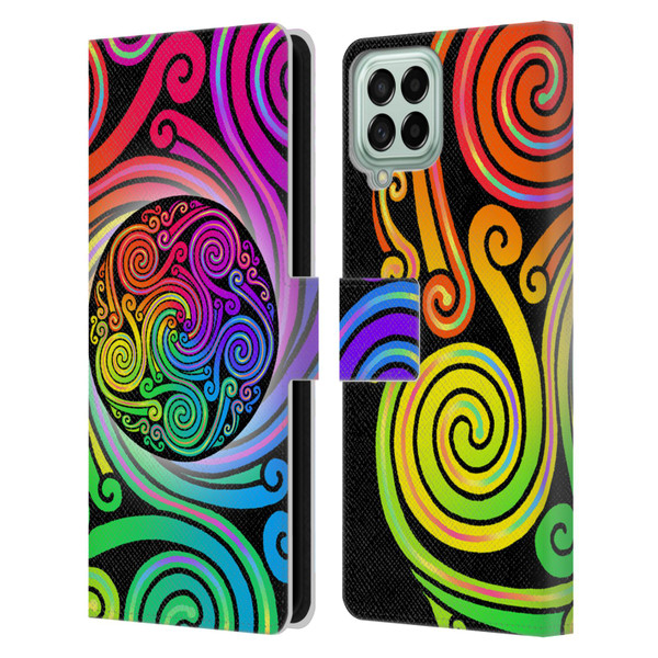 Beth Wilson Rainbow Celtic Knots Spirals Leather Book Wallet Case Cover For Samsung Galaxy M33 (2022)