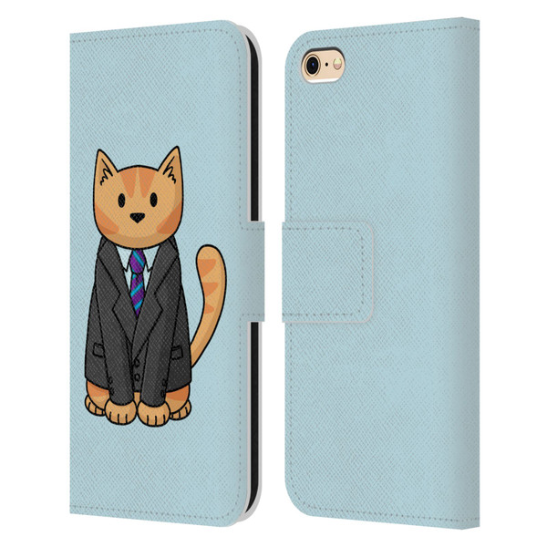 Beth Wilson Doodle Cats 2 Business Suit Leather Book Wallet Case Cover For Apple iPhone 6 / iPhone 6s