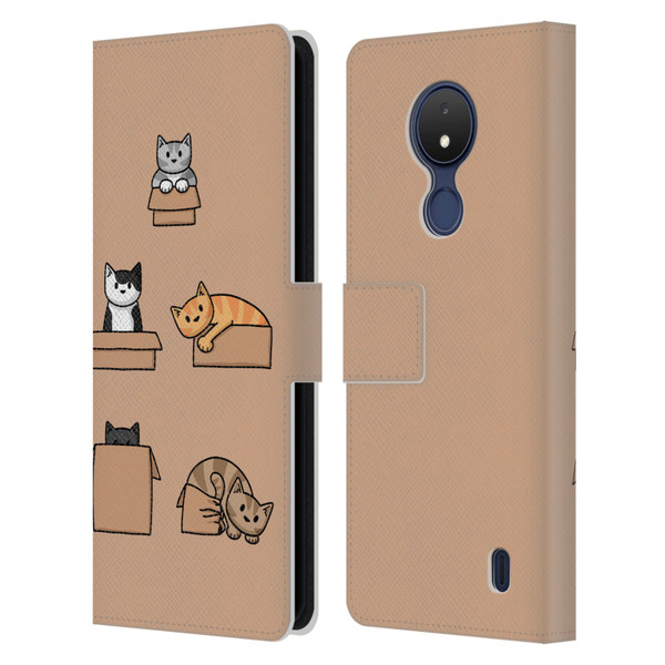 Beth Wilson Doodle Cats 2 Boxes Leather Book Wallet Case Cover For Nokia C21